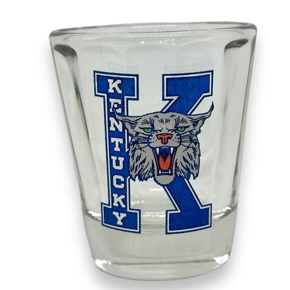 University of Kentucky Optic Shot Glass Wildcat Logo NWOT 1oz Ribbed Man Cave - Picture 1 of 5